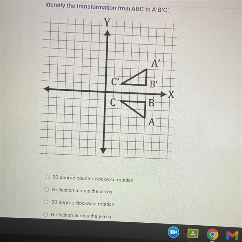 Identify the transformation from ABC to A'B'C'.-example-1