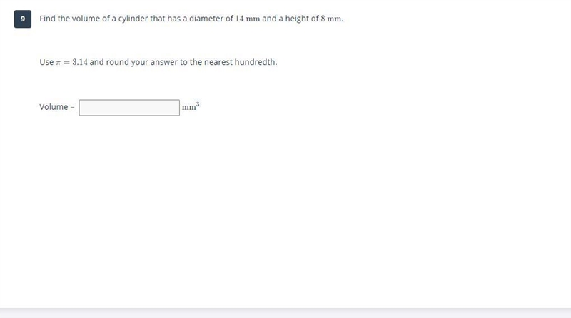 Help!! Find the volume of the Cylinder....-example-1