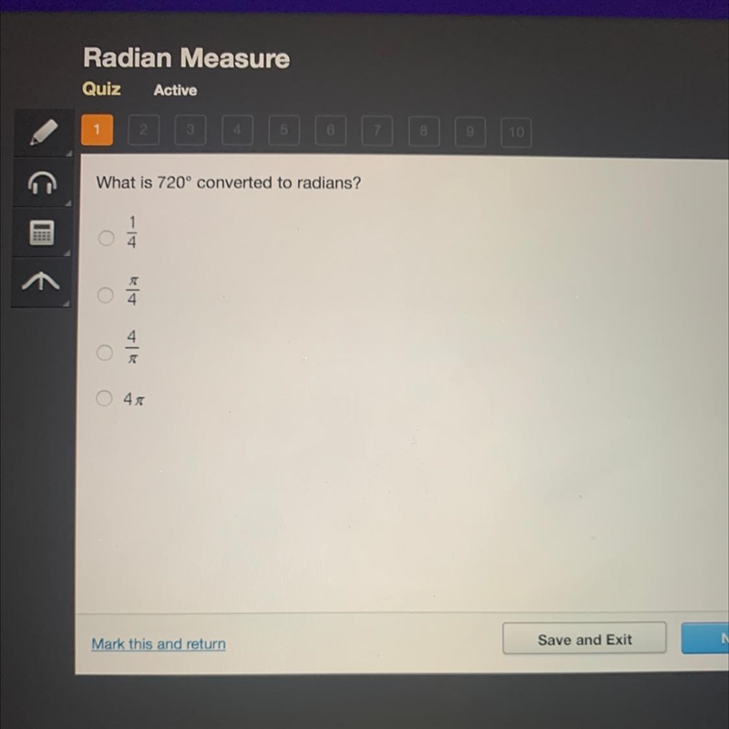 What is 720° converted to radians?-example-1