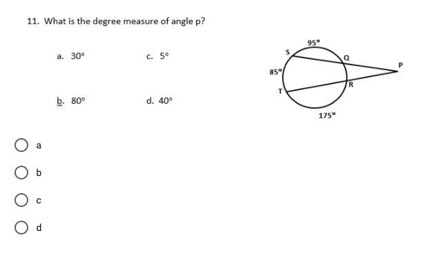 What is the degree measure of Angle P?-example-1