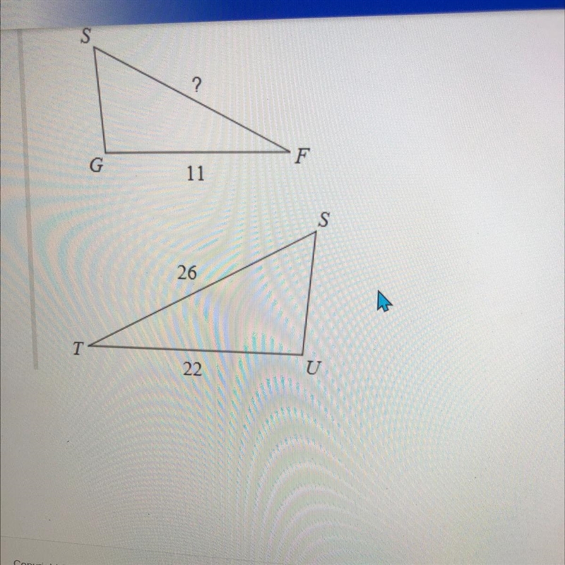 Find the missing length the triangles are similar-example-1