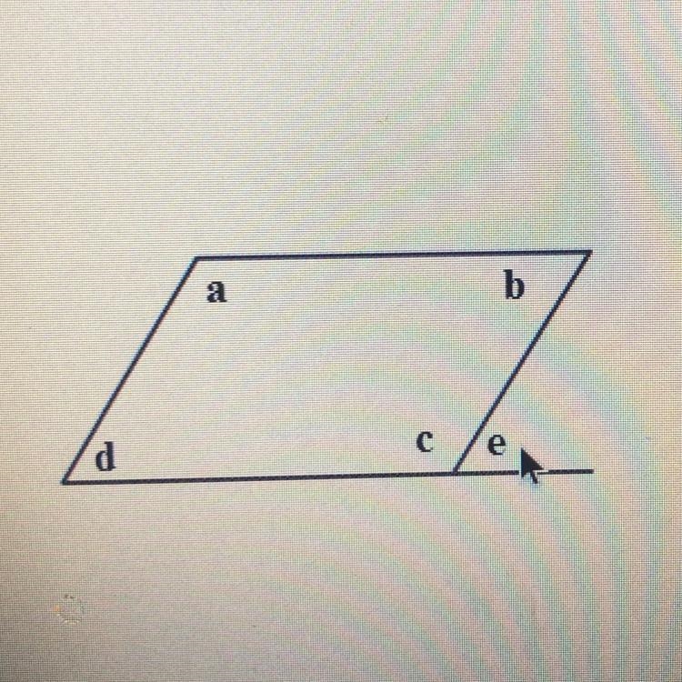 If m < c = 147 , determine m < e a) 147 b) 57 c) 33 d) 180-example-1