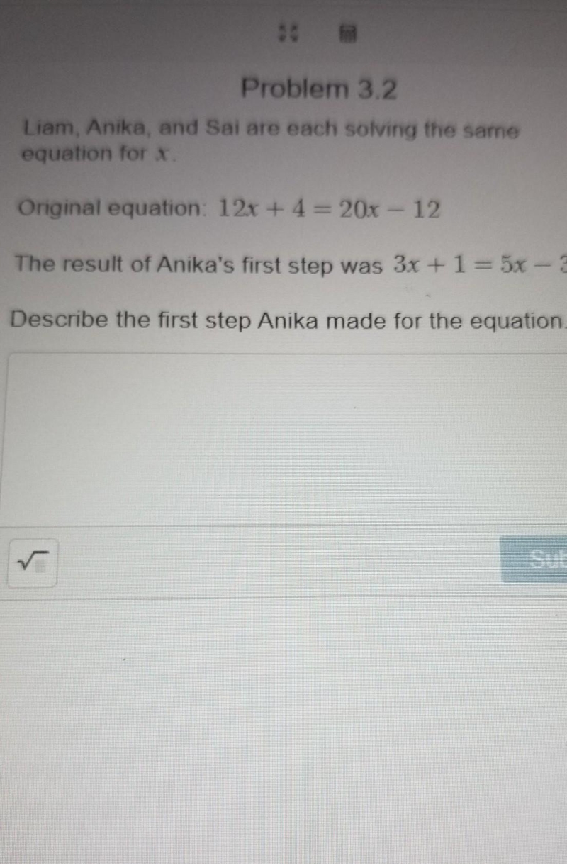 What is the first step Anika made from the original equation.​-example-1