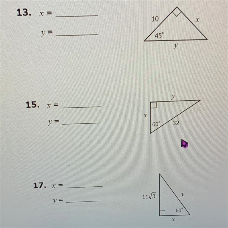 Find the value of each variable 13-17-example-1