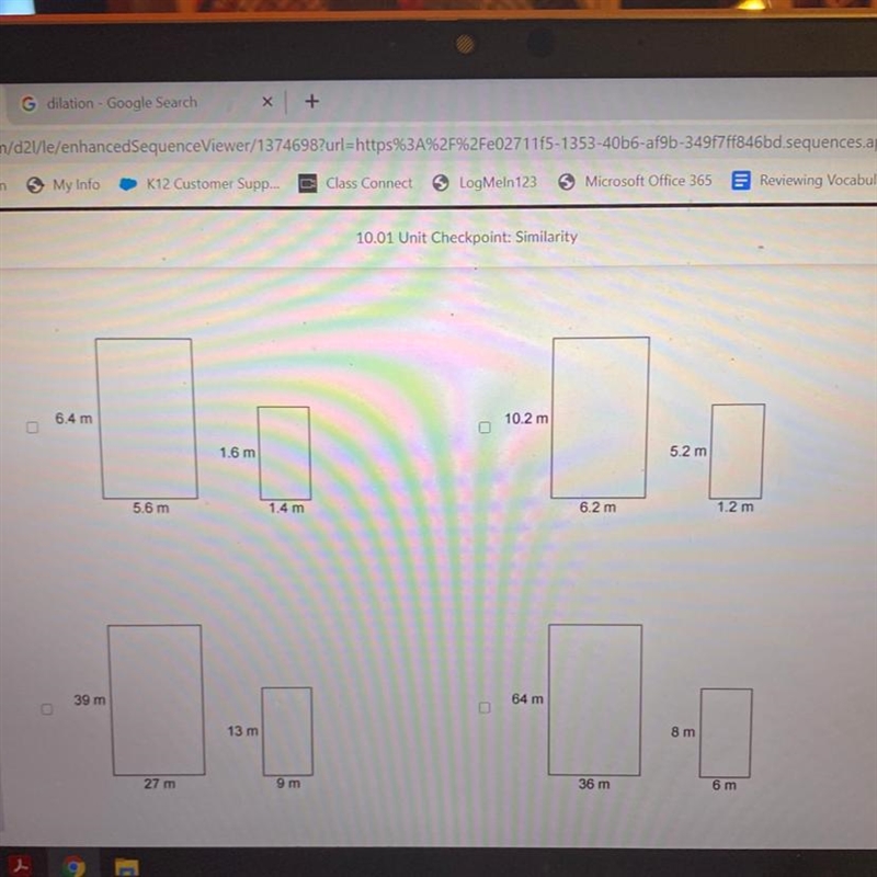 Which pairs of rectangles are similar polygons?-example-1