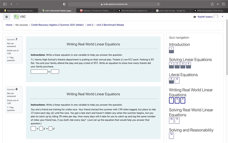 Write a linear equation in one variable to help you answer the question. Haley makes-example-1