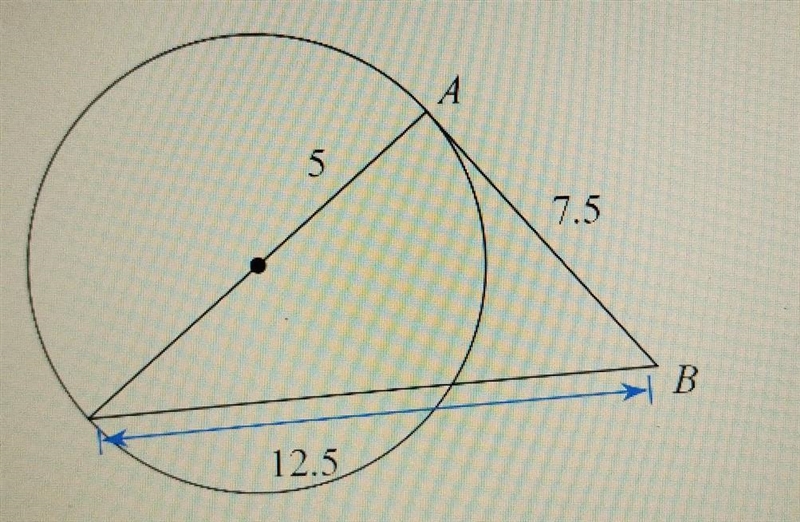 Determine if line AB is tangent to the circle? yes or no​-example-1