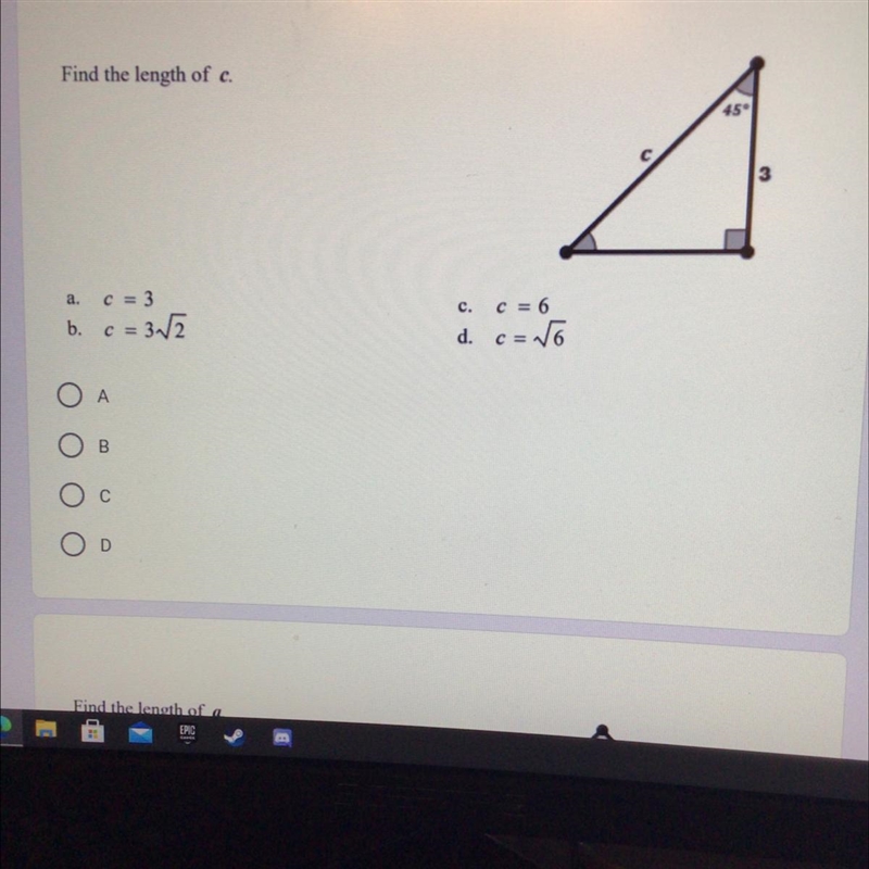 Find the length of C HELP ASAP PLZ-example-1