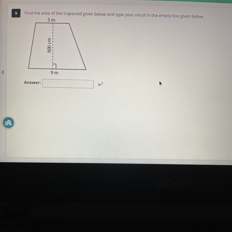 Find the area of the trapezoid given below and type your result in the empty box given-example-1