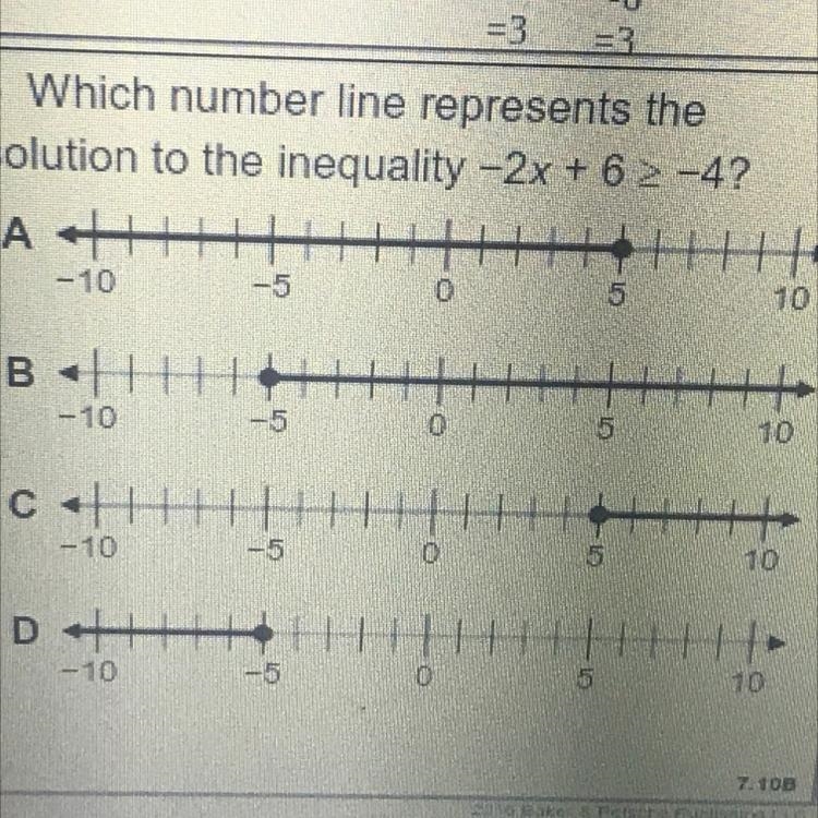 -2x + 6 greater than or equal to -4-example-1