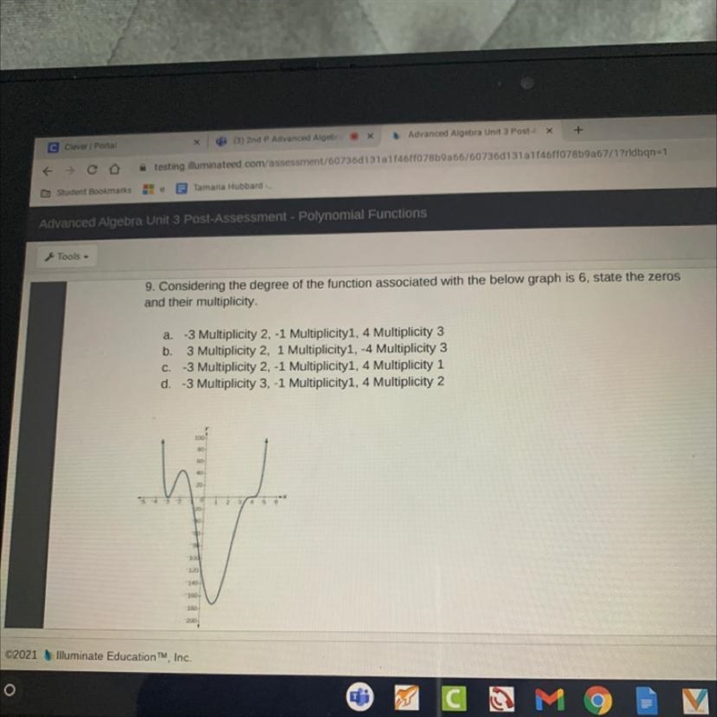 20 Points!!!!!!!!!!!! Considering the degree of the function associated with the below-example-1