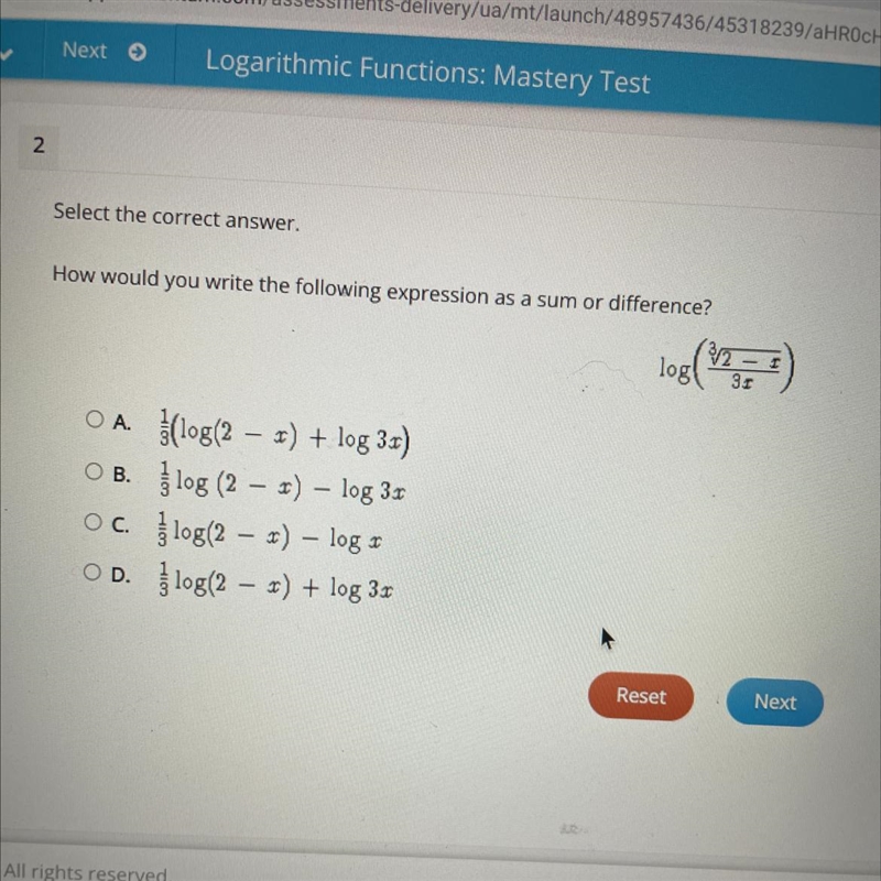 How would you write the following expression as a sum or difference?-example-1