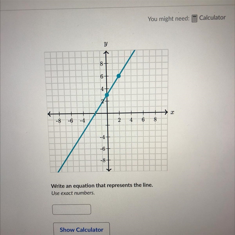 Write an equation that represents the line-example-1