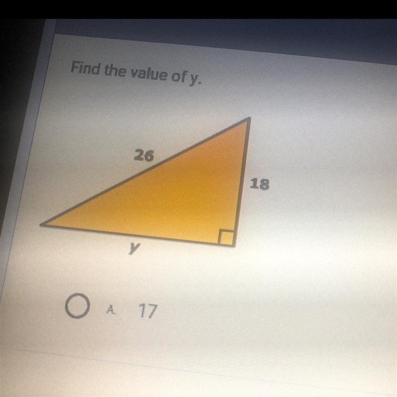 Find the value of y. A-17 B-18.8 C-20 D-31.6-example-1