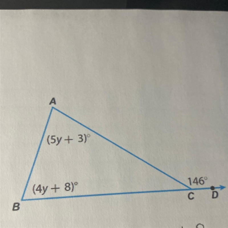 Find the value of y, and then find all angles, pls help quick-example-1