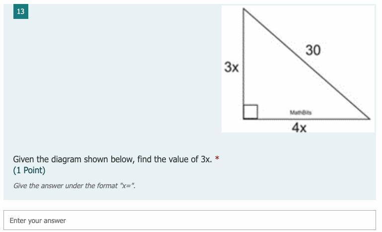 Given the diagram shown below, find the value of 3x-example-1