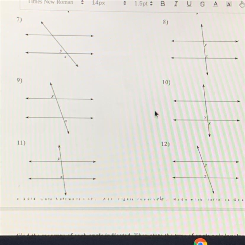 7-12 plz help me identify each pair of angles-example-1