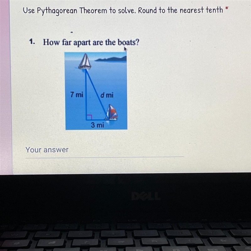 NEED HELP ASAP!! Use Pythagorean Theorem to solve. Round to the nearest tenth 1. How-example-1