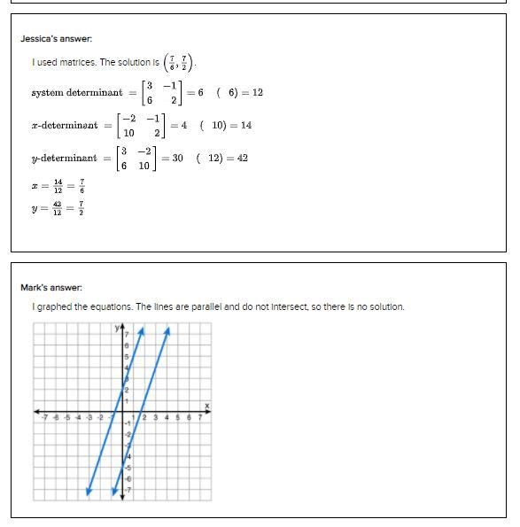 Will mark brainless Ryan, Jessica, and Mark each solved this system of equations. All-example-2