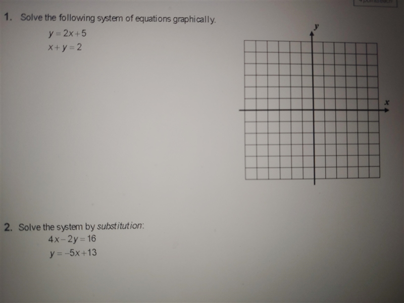 Solve the following system of equations graphically-example-1