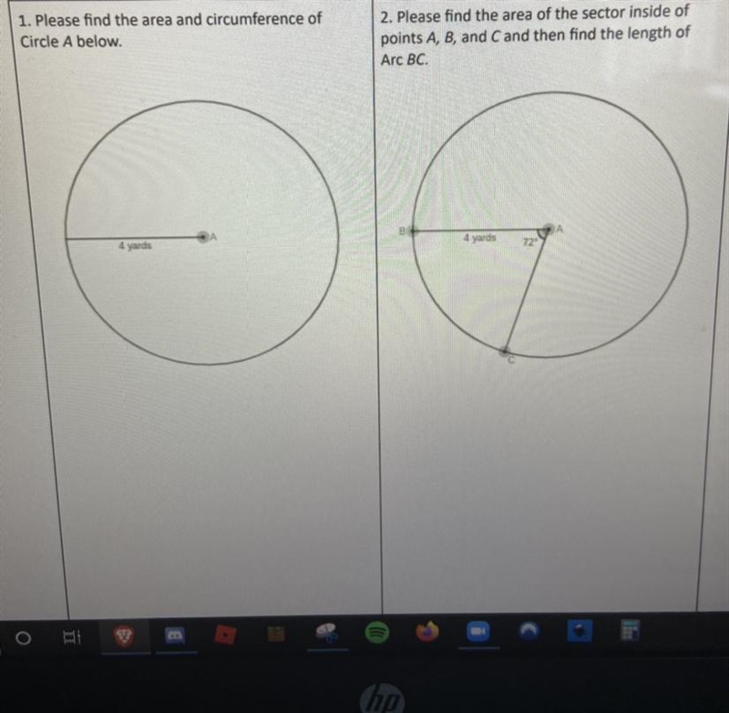 HELP WOTU FINDING CIRCUMFERENCE PLEASE 20 points!-example-1