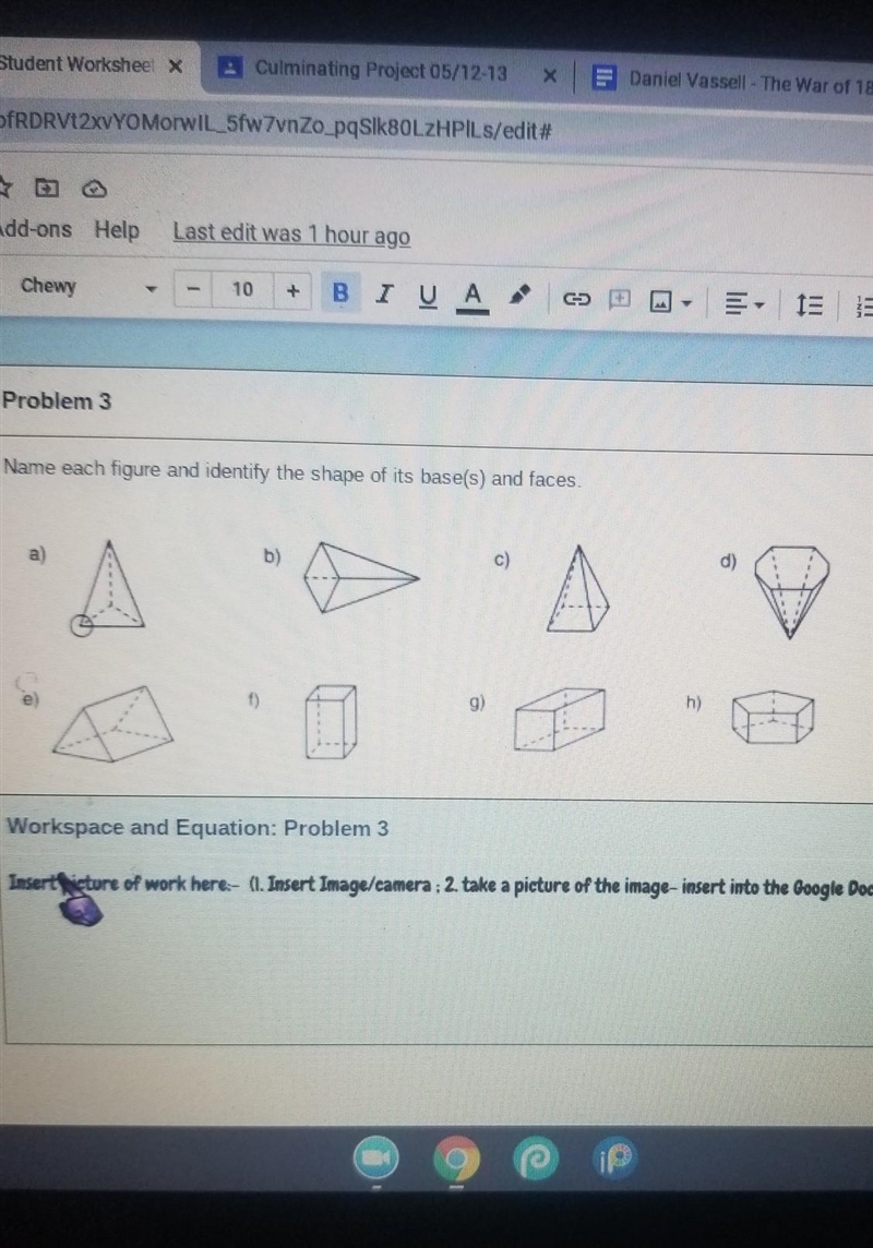 Name each figure and identify the shape of its base(s) and faces. )​-example-1