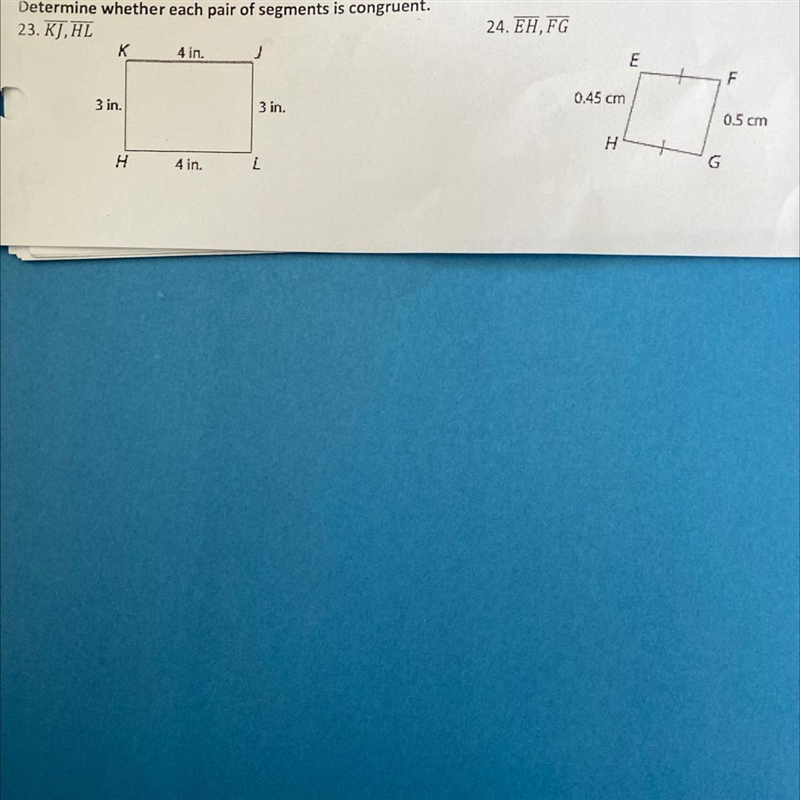 Determine whether each pair of segments is congruent. Plz can someone help me-example-1