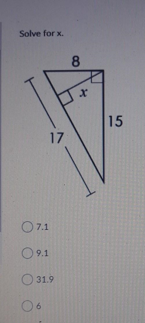 Find the value of x. ANSWER IS NOT 31.9. NO LINKS OR SPAMS. THANKS FOR THE HELP!!!! ​-example-1