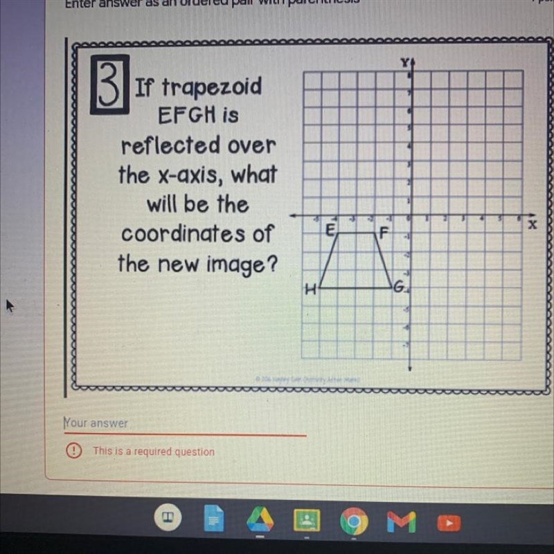 If trapezoid EFGH is reflected over the x-axis, what will be the coordinates of the-example-1