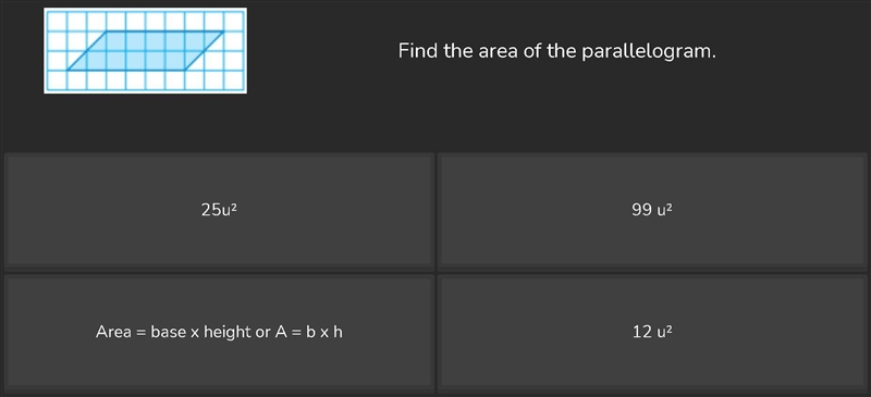 HELP FAST DUE SOON Find the area of the parallelogram-example-1