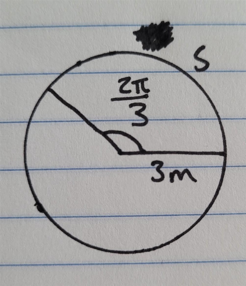 Use the given circle. Find the length s to the nearest tenth. A) 3.1 m B) 6.3 m C-example-1