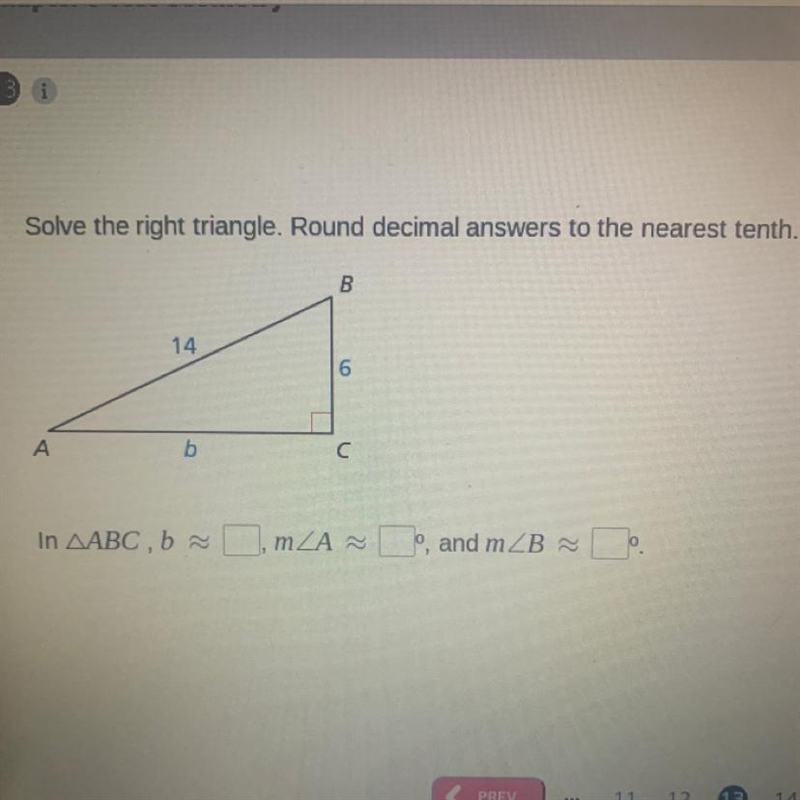 Solve the right triangle. Round decimal answers to the nearest tenth.-example-1