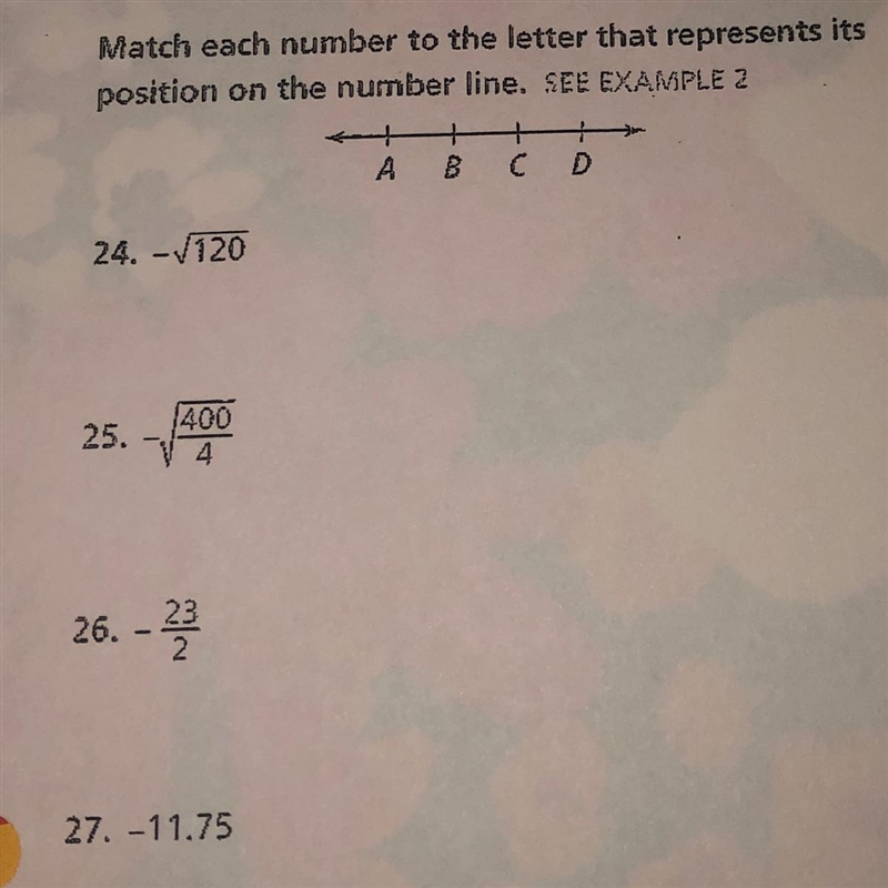 Match each number to the letter that represents its position on the number line. HELP-example-1