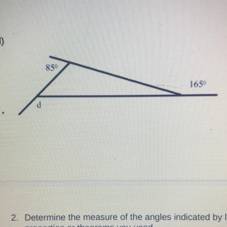 1. Determine the measure of the unknown angles indicated by letters. Justify your-example-1