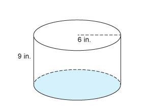 What is the exact volume of the cylinder? 54π in³ 108π in³ 162π in³ 324π in³-example-1