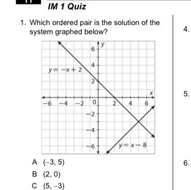 Which ordered pair is the solution of the system graphed below?-example-1