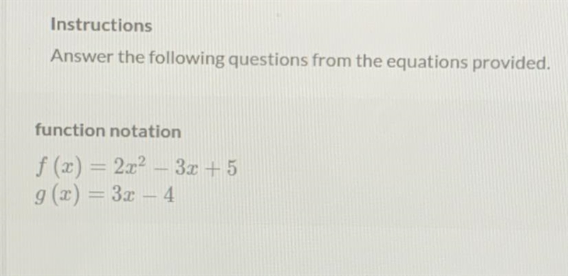 1. what is f(3)? 2. what is f(-2)? 3. find g(10). 4. given g(x) = 17, find x.-example-1