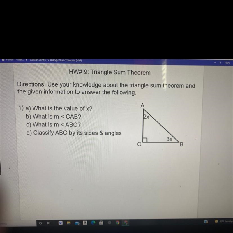 Somebody help i need to find the value of x and classify the sides and angles-example-1