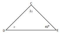 Solve for x in the following figure and choose the appropriate result.-example-1