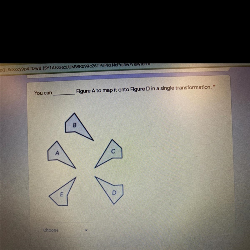 You can Figure A to map it onto Figure Din a single transformation." 1.answers-example-1