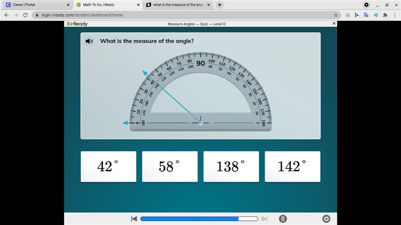 What is the measure of the angle PLEASE HELP I-ready-example-1