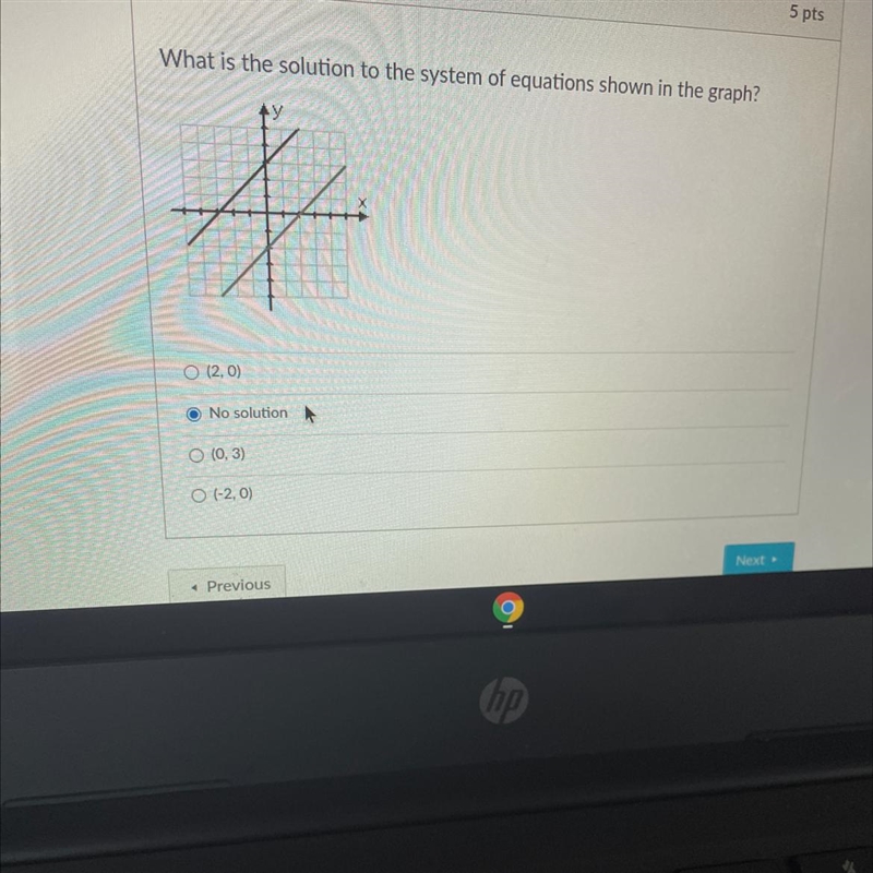 Would it br no solution bc the lines are parallel?-example-1