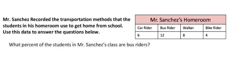 What percent of the students ride on the bus ?-example-1