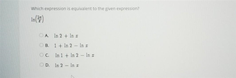 Which expression is equivalent to the given expression? ​-example-1