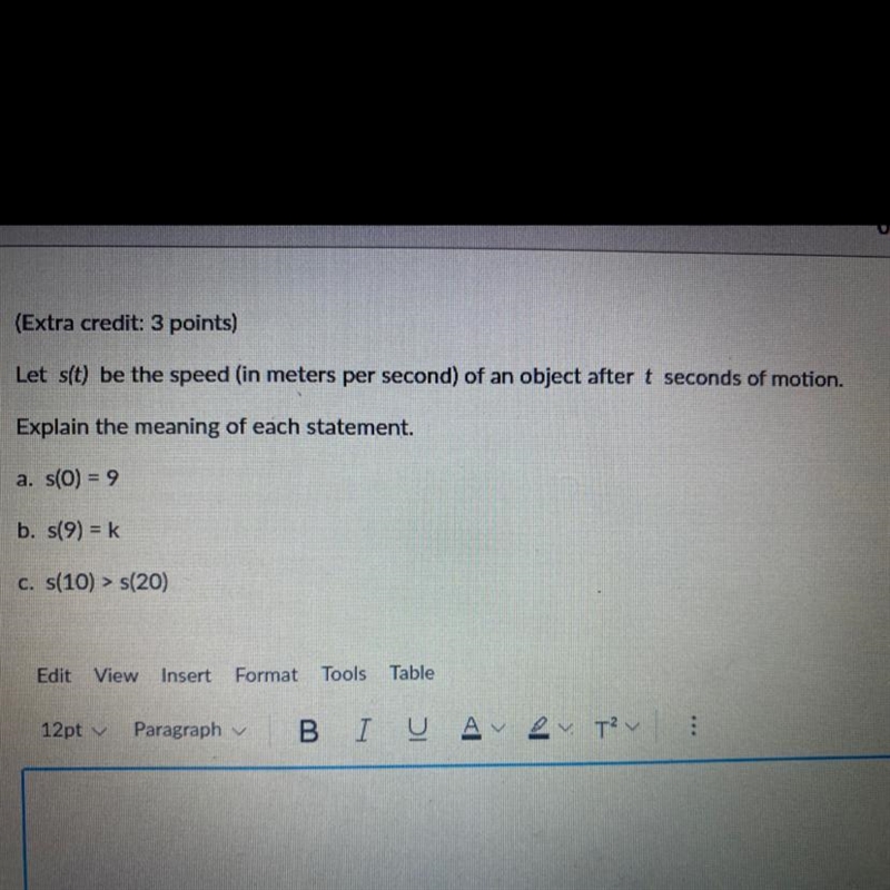 PLEASE HELP FOR FINALS!!!!!! Let sd be the speed (in meters per second) of an object-example-1