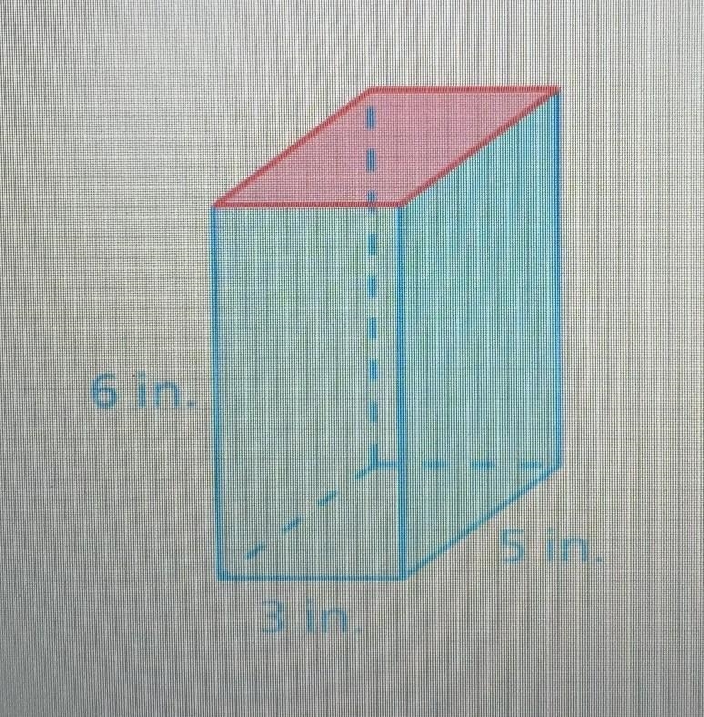 What is the surface area of the image shown 6 in. 3 in. 5 in.​-example-1