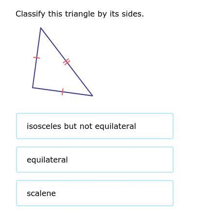 Classify this triangle by its sides.-example-1