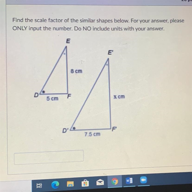 Find the scale factor of the similar shapes below. For your answer please only input-example-1