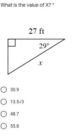 What is the value of X? * 30.9 13.5√3 48.7 55.8-example-1