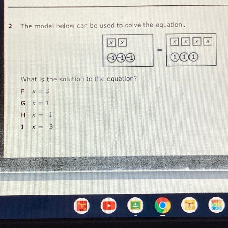 What is the solution to the equation? x=3 x=1 x=-1 x=-3-example-1